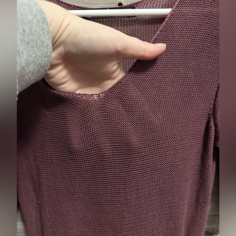 Peruvian Connection maroon 100% Pima cotton midi dress - Picture 3 of 8